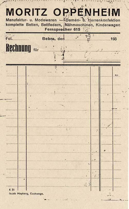 Rechnung Oppenheim